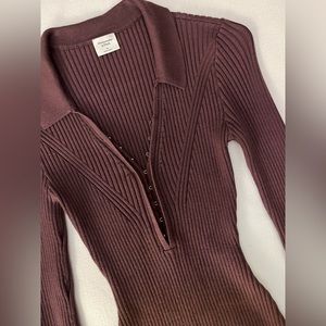 Hook-and-eye sweater bodysuit